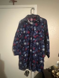 Fleece Snowflake Print Sleep Shirt and sleepwear