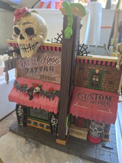 Lemax Spooky Town- The Skull And Rose Tattoo