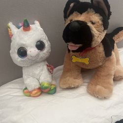 Build A Bear Dog And TY Beanie Unicorn Both For 8.