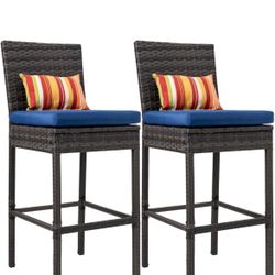Wicker Bar Stools Set Of 2