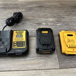 Dewalt 20V Max  Batteries And Charger