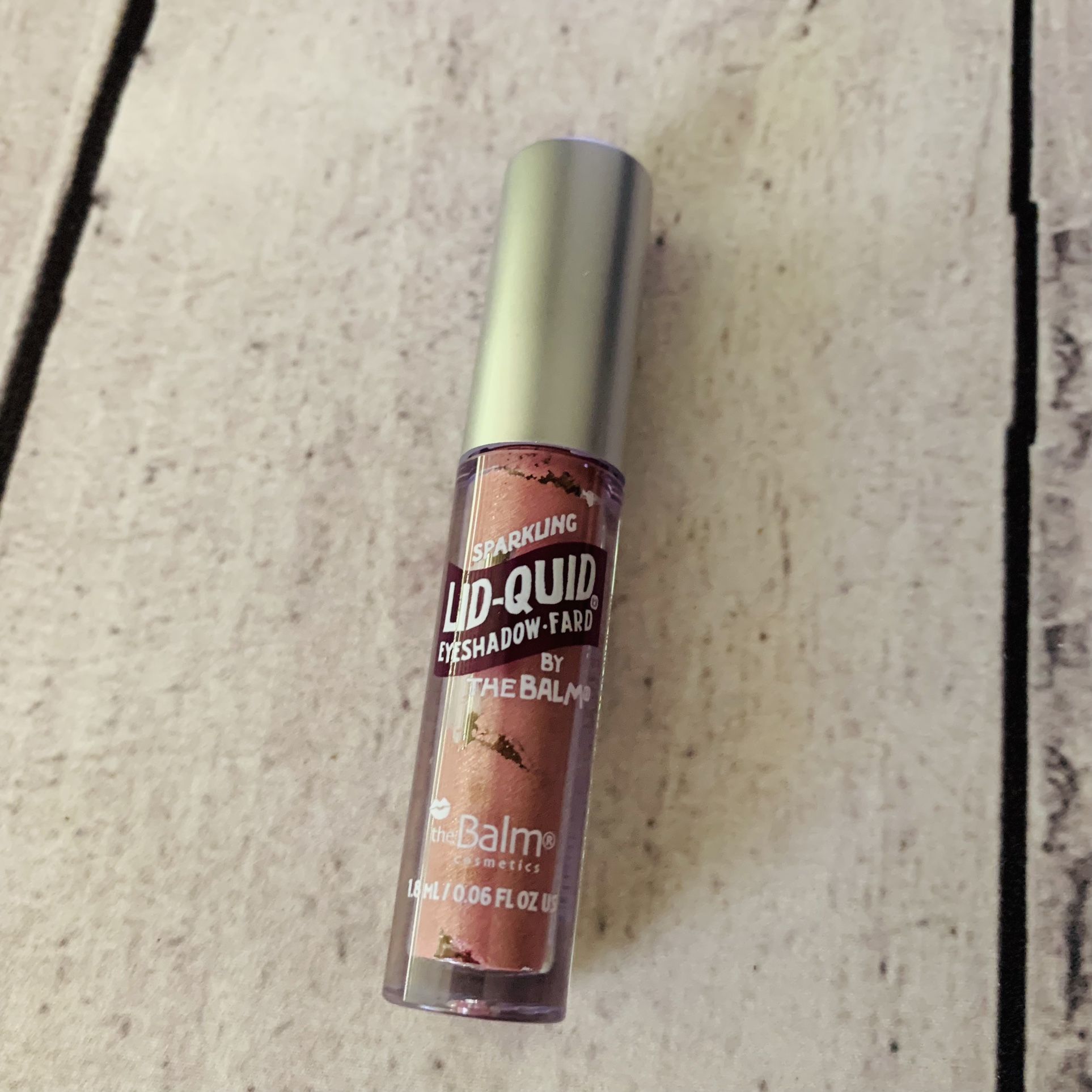 New THEBALM Lid-Quid Sparkling Liquid Eyeshadow in Bellini 0.06 Oz Travel Size