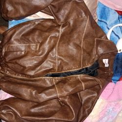 Backyarder brown leather jacket