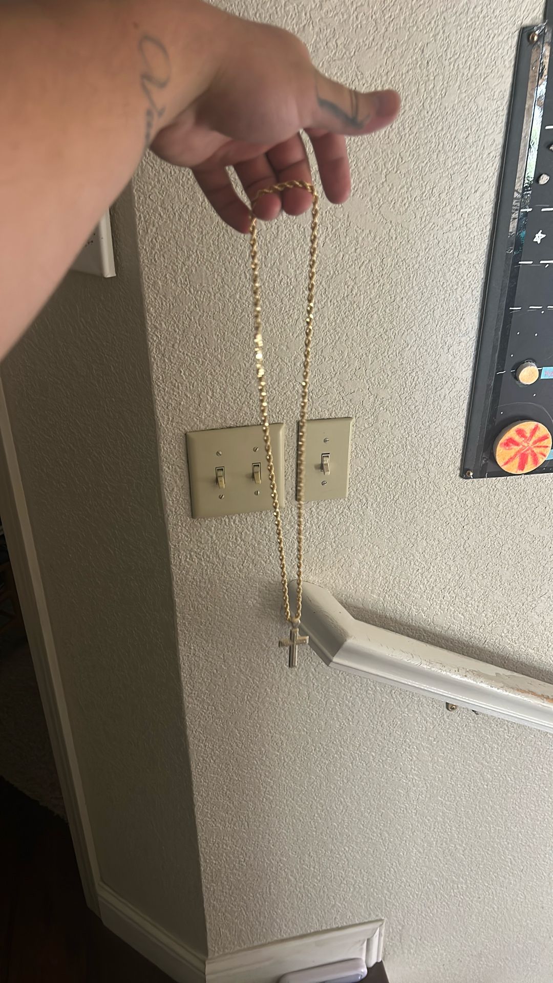 26in 10k Gold Rope Chain With Pendant