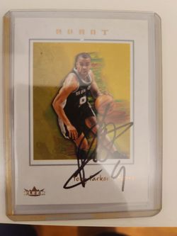 Tony Parker Fleer Autographed Basketball Card