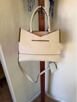 Steve Madden beige crossbody handbag / purse. With small wallet attached.