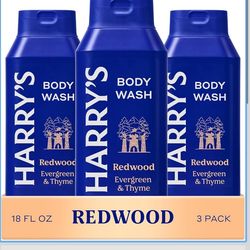 Harry's Men's Body Wash - Redwood - (3 Pack) 18 fl oz - Shower Gel for Men - No Parabens, Sulfates, or Dyes