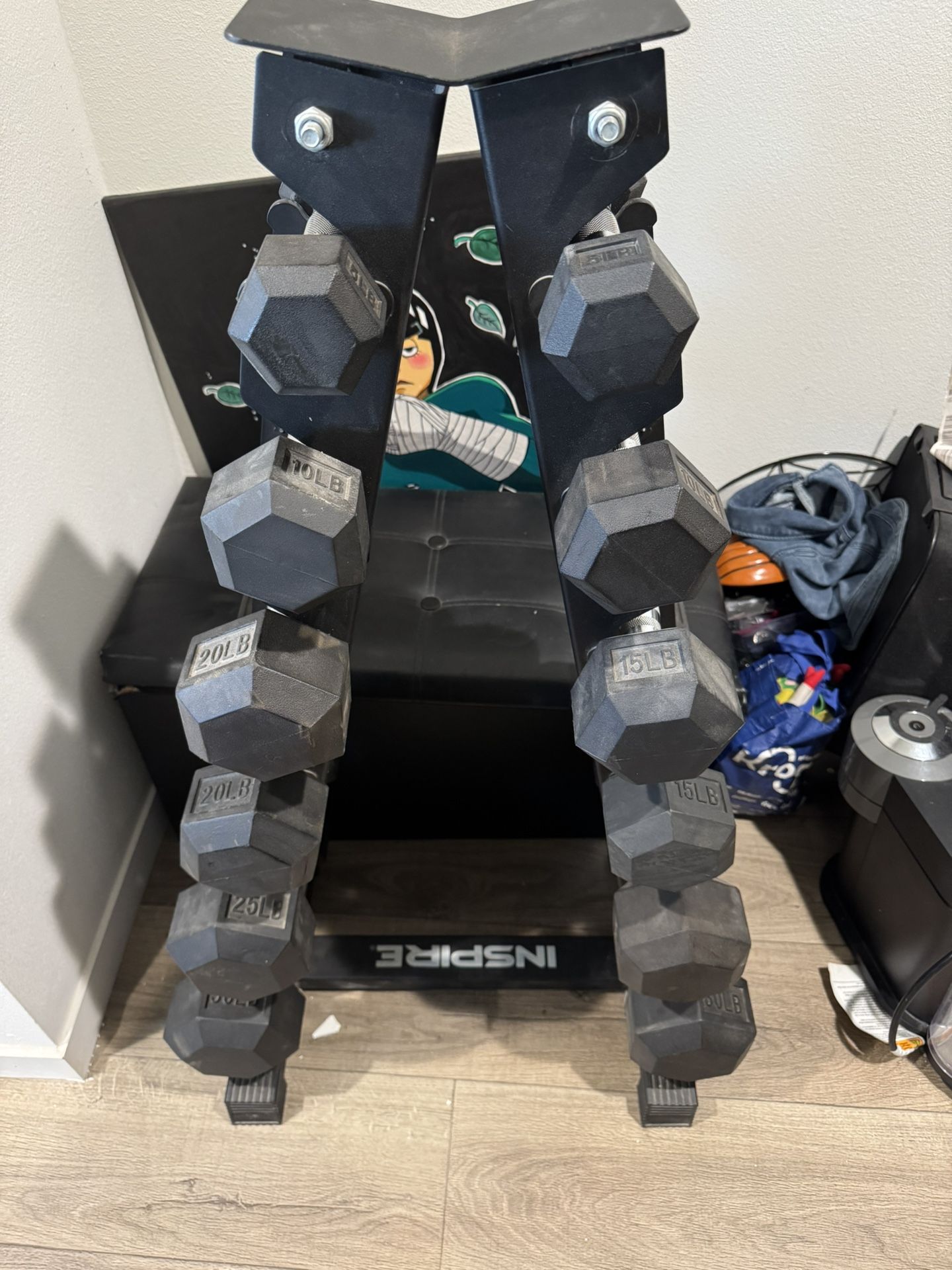 INSPIRE Dumbbell Set And Rack( Barely Used)