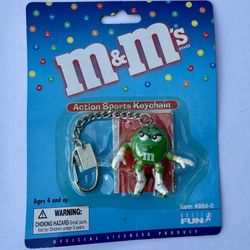 New VINTAGE M & M Candy Green Roller Skating Key Chain