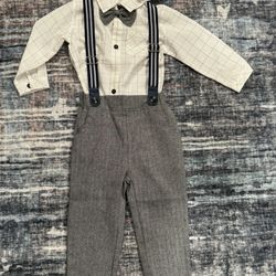 NEW Toddler boys Suspenders Outfit Suit