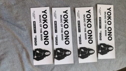 Yoko Ono Music of the Mind Tickets x4
