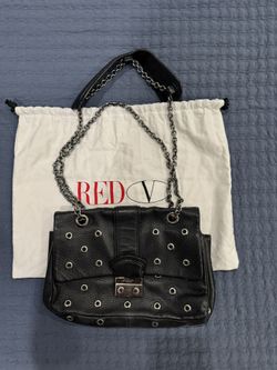 Red Valentino Calfskin Scratch Free Timeless Black Purse