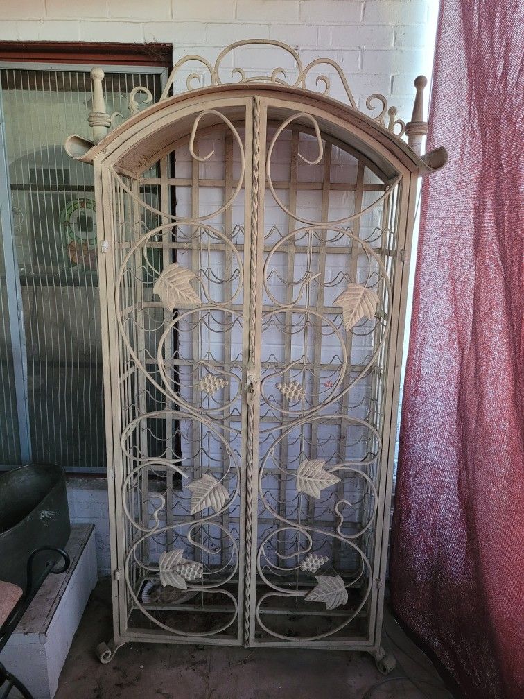 Antique Iron Wine Rack LARGE 50+ Bottles Vintage