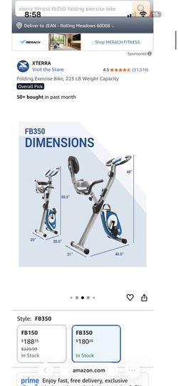 Xterra Fitness Folding Exercise Bike