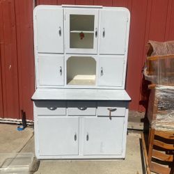 1920s two piece cabinet set Hoosier Caninet 