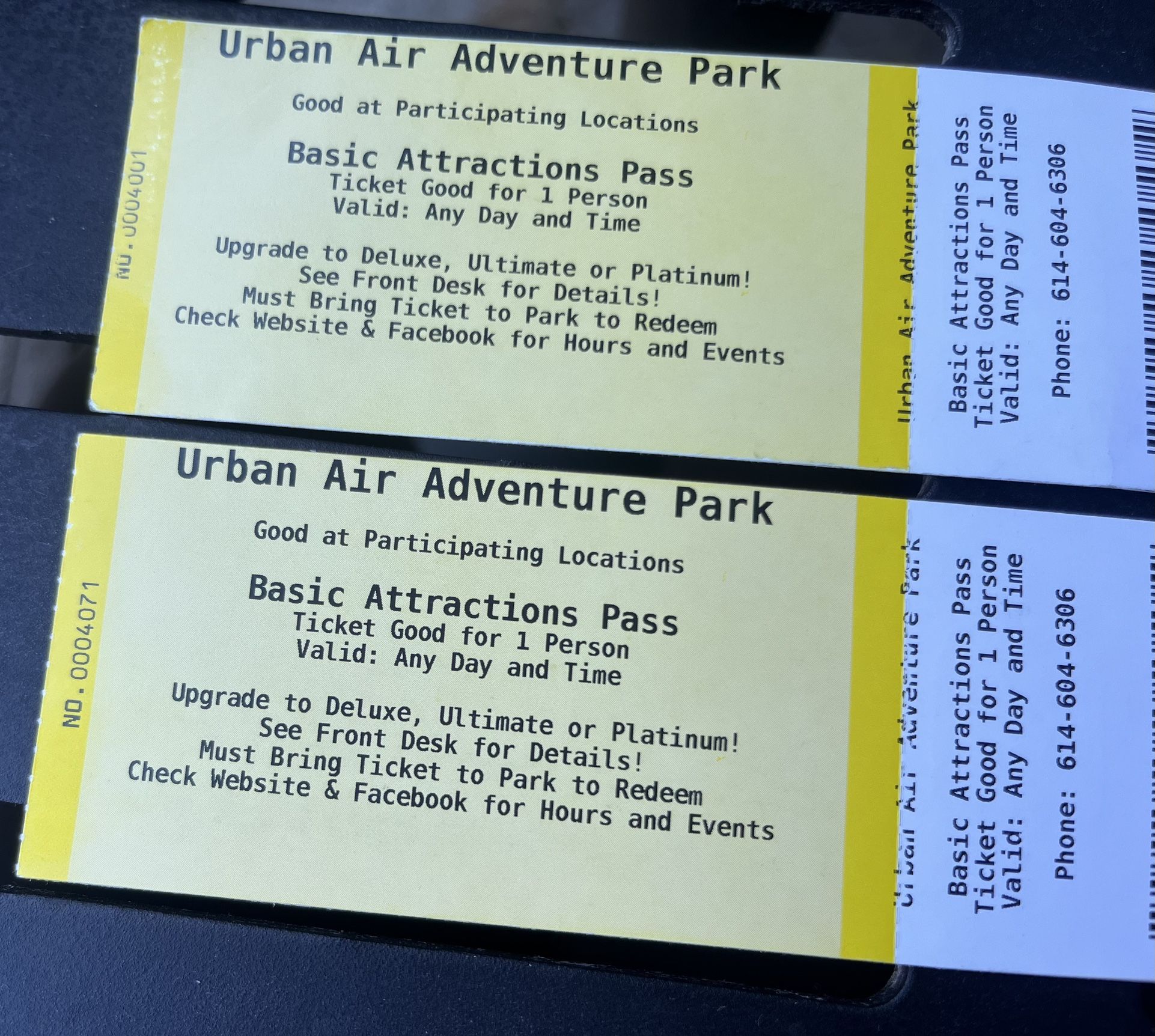 2 Urban Air adventure Park Passes