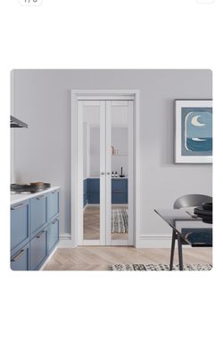 White Double Door with Mirror Panels