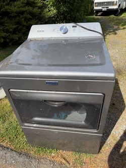 Free Maytag dryer, 2 Sunbrellas, metal table w/ 2 chairs