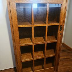 Vintage Glass Front Cabinet w/ Key