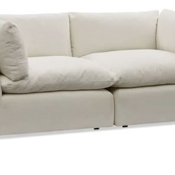 Beautiful Sofa ottoman Couch 3 Piece Set - ivory White 
