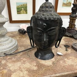  Vintage Heavy Cast Bronze Buddha Head