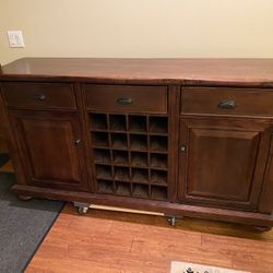 Solid Wood Large Dining Buffet / Wine Console - Espresso Brown
