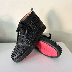 Men’s shoes Christian Louboutin Louis Spikes Black High Top Unique Sneakers Men size 9 US