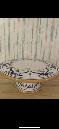 GALLERY Bianco Handcrafted Cake Plate/Serving Platter/Pedestal