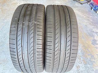 Two Tires 255/45/22 Continental Contisportcontact Contiseal Co-Silent with 80-85% Left like new rare pair