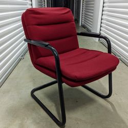 Black Tubular Office chair with Burgundy Red Upholstery 18 Available