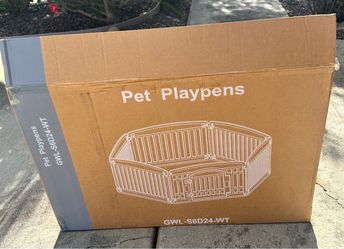6-Panel Pet Playpen with Door – Complete, In Original Box
