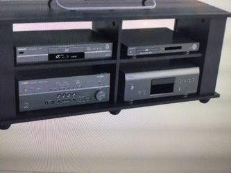 CORLIVING FS-3580 FILLMORE RAVENWOOD BLACK TV STAND FOR TVS YP TO 70 INCHCH..IN A OPEN BOX, NEEDS ASSEMBLING  