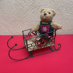 Christmas sleigh teddy bear