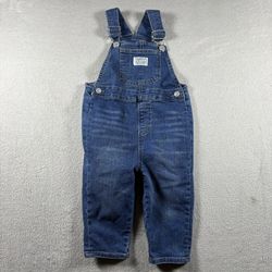 Levi Strauss Denim Overalls Baby Toddlers Size 24 Blue Jean Bib Snap Bottoms #2B