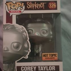 displays a Funko Pop! Rocks Slipknot Corey Taylor Platinum Vinyl Figure, And corey taylor funko limited edition 