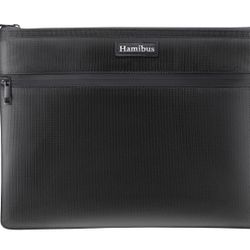Fireproof Bag, Hamibus Fireproof Document Bag, 13.5" x 9.8" Waterproof Fireproof Safe Storage Pouch, 2 Pockets Portable Fireproof Money Bag with Zippe
