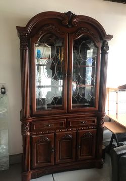 solid wood vitrine