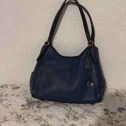 Beautiful Navy Blue Real Authentic Coach Purse Medium Sized