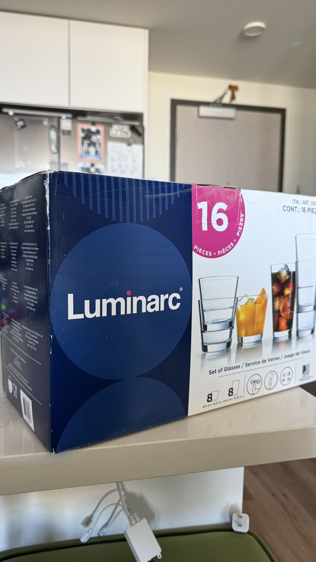 16 Piece Glassware Cup Set (New / Open Box)