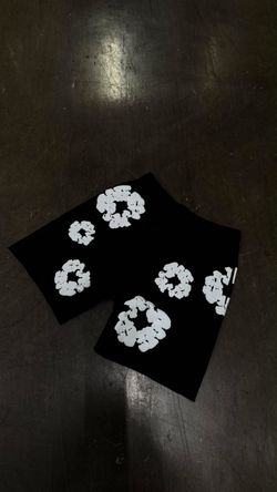 Denim Tears Cotton Wreath Black Shorts