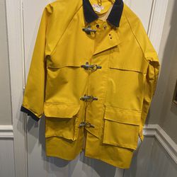 Ladies Size Small Talbots Yellow Rain Slicker Jacket