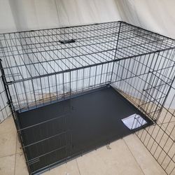 Brand New 48" Xxl'XXL Dog Crate  Up To 125 Lbs 2 Doors With Tray $100  Folding Dog Cage Animal Kennel Jaula De Mascota/ Add A 48" Crate Bed $20 
