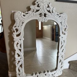 White Mirror - Wood Carving Carved
