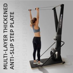 Signature Fitness Wall-Mounted Ski Trainer Machine, Black Iron Construction, SF Full Model SK2-2G, Home Cardio Workout Equipment