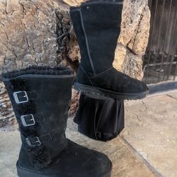 UGG Australia Uggs Womens Klea Black Sheepskin Boots Size 9 US #1111452