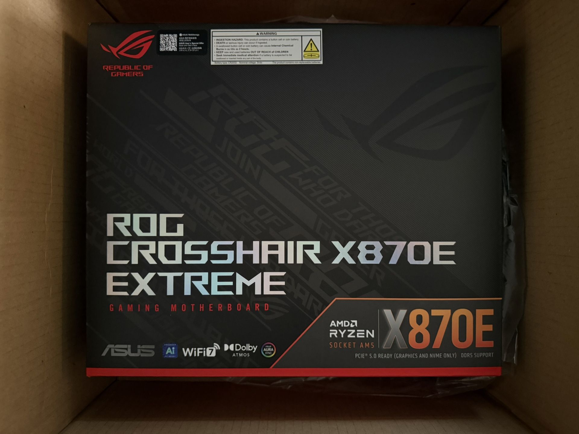New Sealed In box ASUS ROG Crosshair X870E Extreme Motherboard AM5 AMD Ryzen