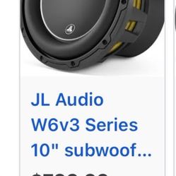  JL Audio W6v3 Series 10" subwoof...X2