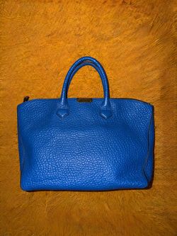 Burberry blue pebbled-leather tote