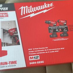Milwaukee M12 Brushless 2-Tool Combo Kit – Brand New! 