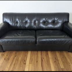 Pull Out Couch - Black Faux Leather